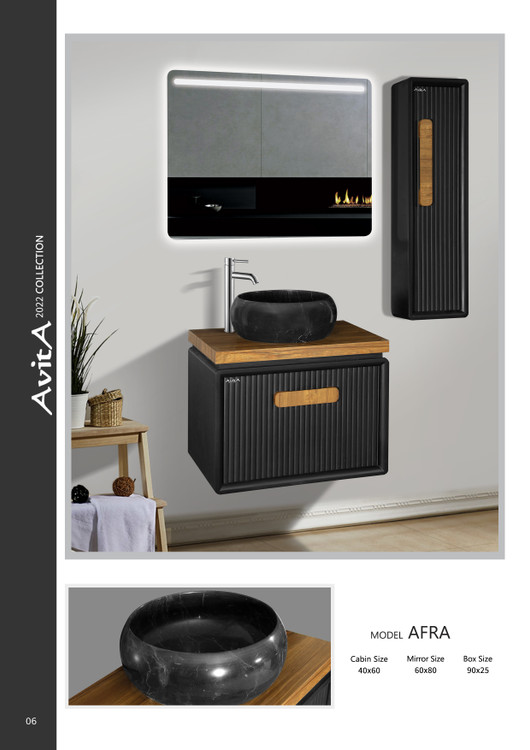 فول ست روشویی و کابین و آینه باکس آویتا مدل افرا Avita Afra