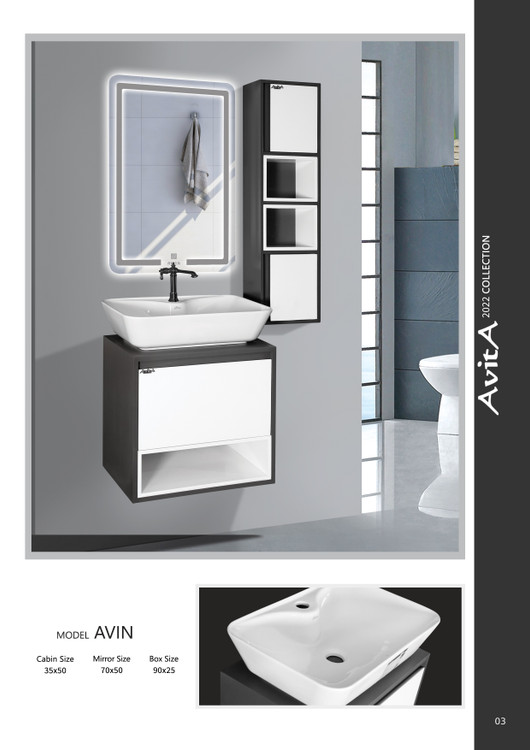 فول ست روشویی و کابین و آینه باکس آویتا مدل آوین Avita Avin